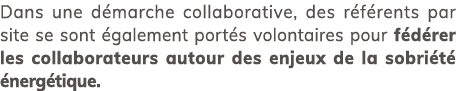 Dans une d marche collaborative, des r f rents par site se sont galement port s volontaires pour f d rer les collabo...